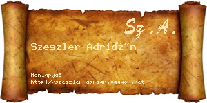 Szeszler Adrián névjegykártya
